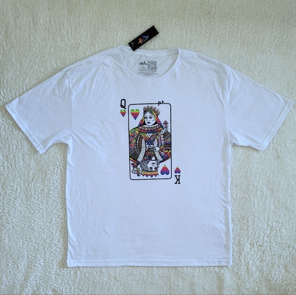 PH The Phluid Project Queen👸 and King🫅 Duo✌️ Playing Card Graphic Tee👕 - NWT